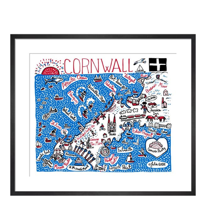 Julia Gash Cornwall Cityscape 36x28cm Framed Print