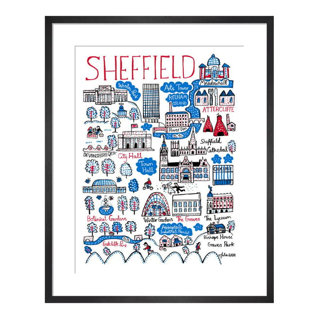 Julia Gash Sheffield Cityscape 36x28cm Framed Print