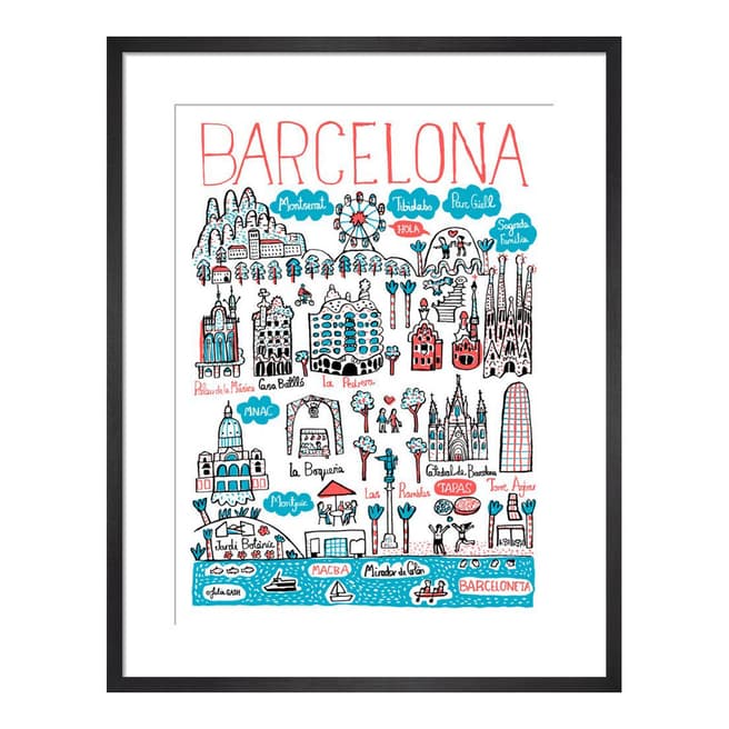 Julia Gash Barcelona Cityscape 36x28cm Framed Print