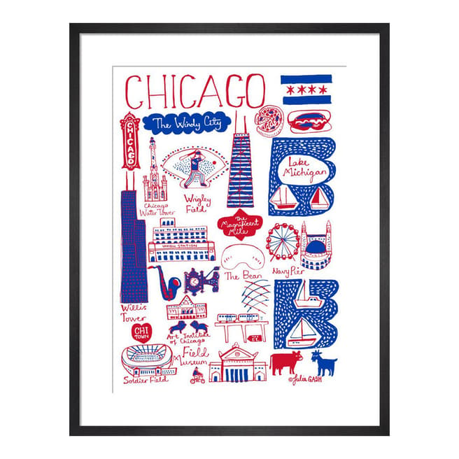 Julia Gash Chicago Cityscape 36x28cm Framed Print