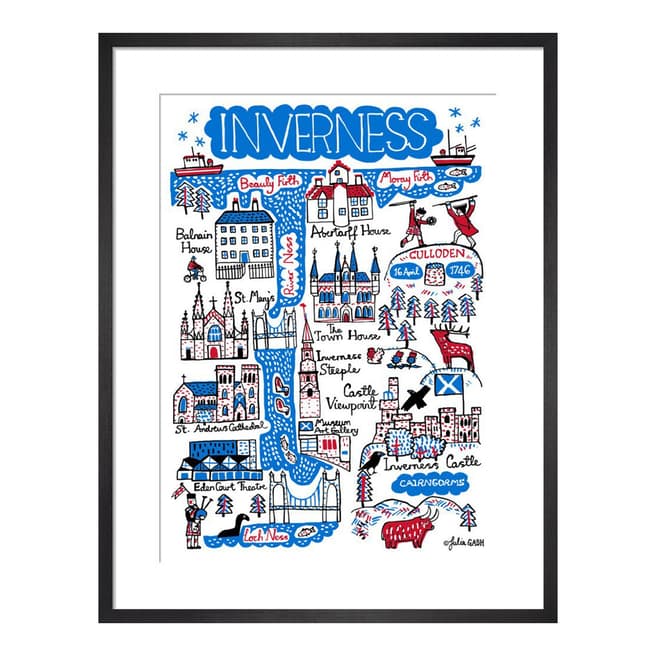 Julia Gash Inverness Cityscape 36x28cm Framed Print