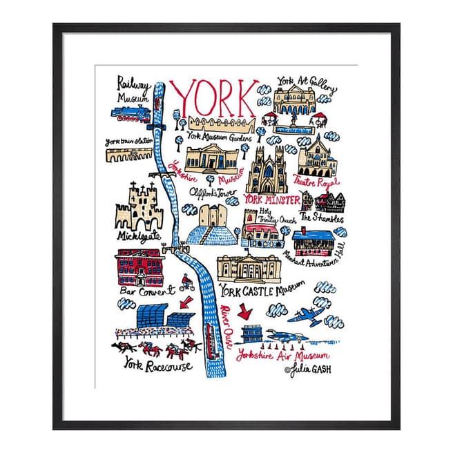 Julia Gash York Cityscape 36x28cm Framed Print