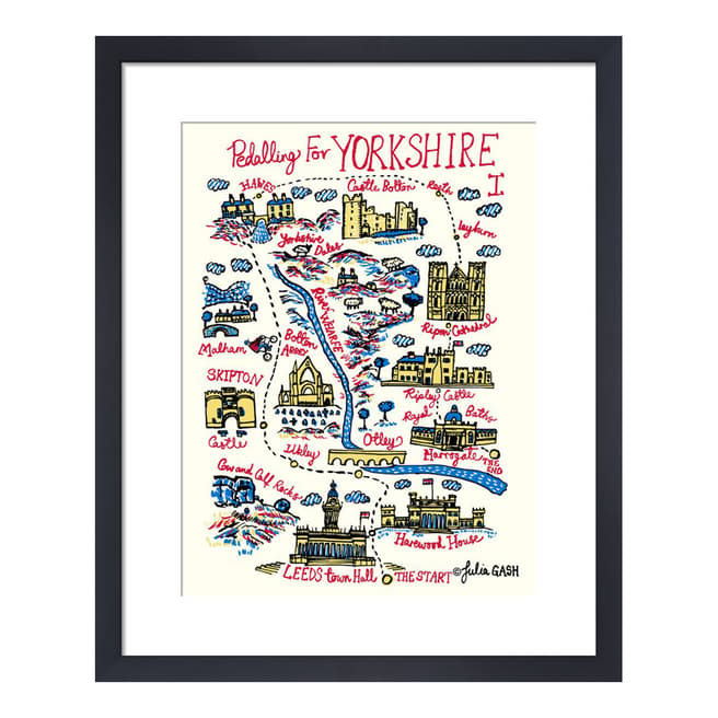 Julia Gash Pedalling For Yorkshire I Framed Print, 36x28cm