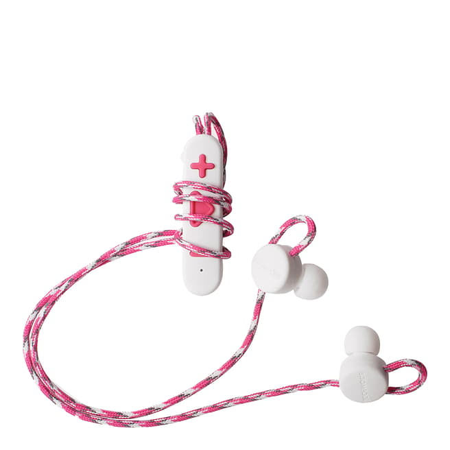 Boompods White/Pink Wireless Retrobuds Bluetooth Sports Earphones