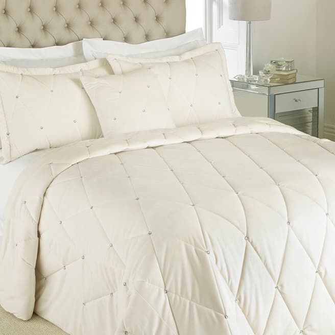 Paoletti Diamante King Bedspread Set, Cream