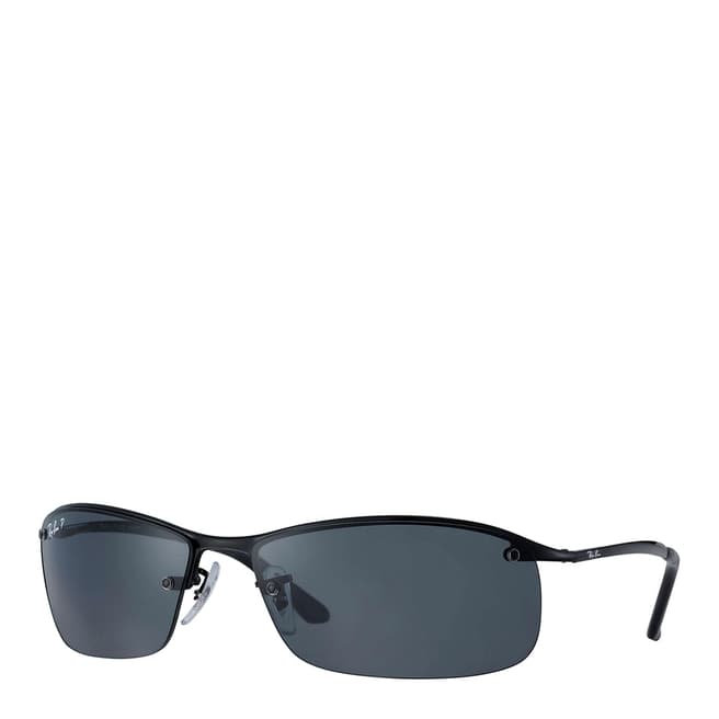 Ray-Ban Unisex Shiny Black Top Bar Sunglasses 63mm