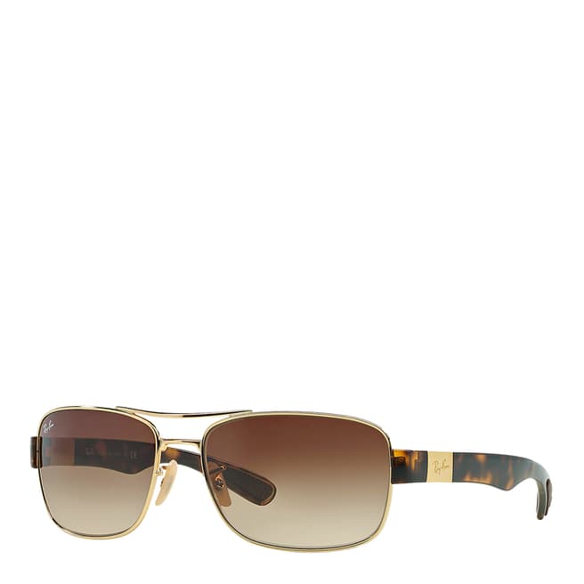 Ray-Ban Women's Gold/Brown Sunglasses 61mm