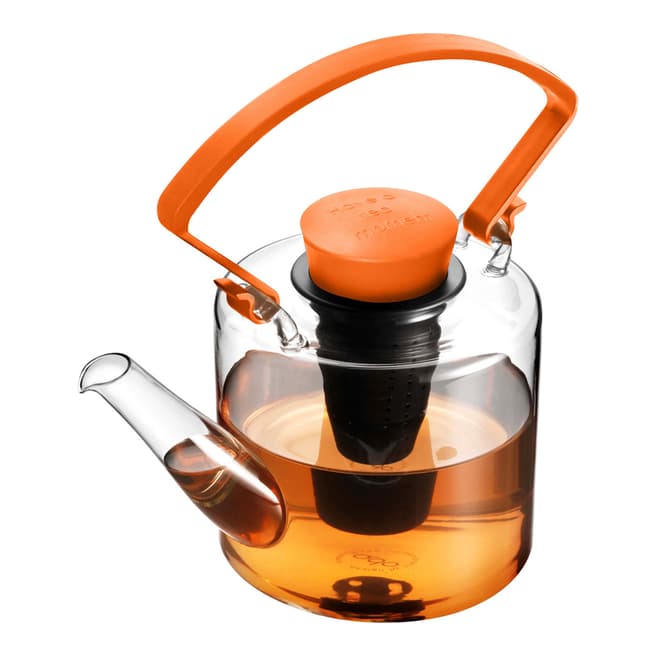 QDO Orange Glass Teapot