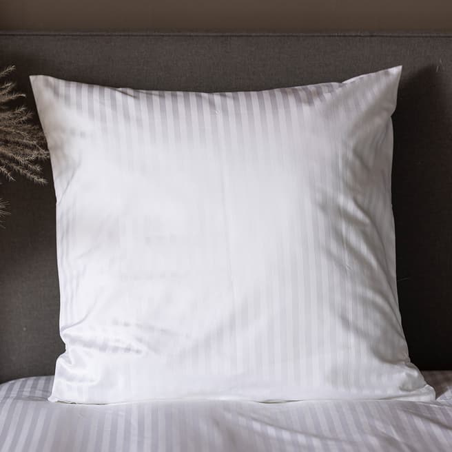 Belledorm 540Tc Satin Stripe Large Square Pillowcase, White