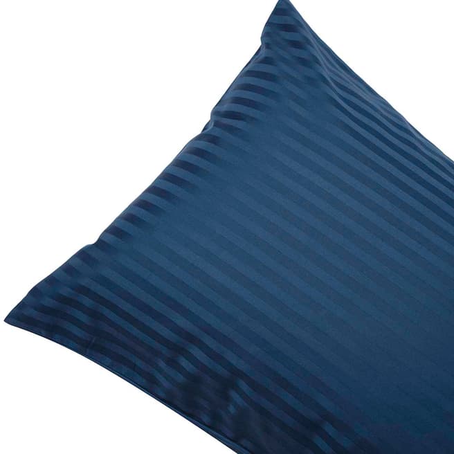 Belledorm 540Tc Satin Stripe Pair Of Housewife Pillowcases, Navy