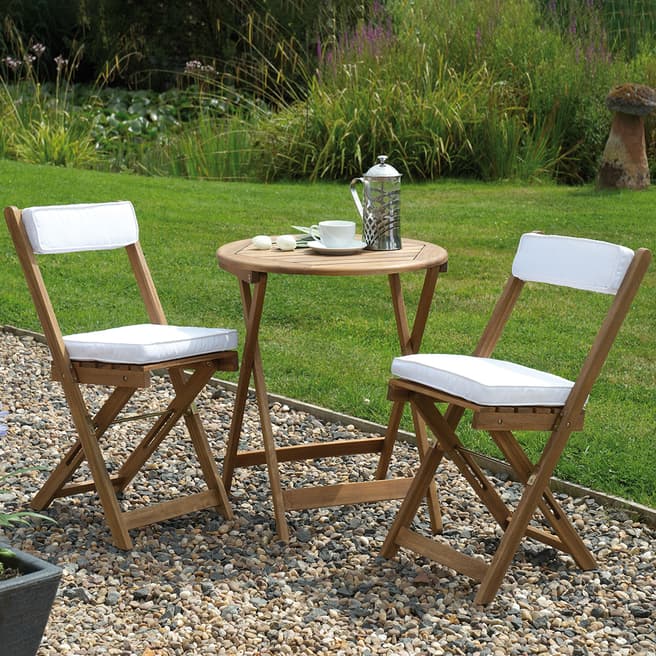Gablemere Raffles Bistro Set with Natural Cushions