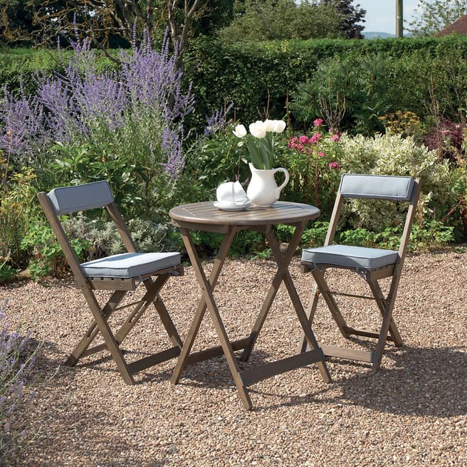 Gablemere Raffles Bistro Set with Grey Cushions