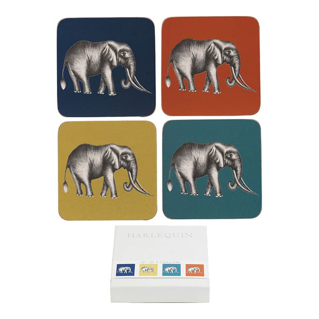 Harlequin Savanna Mixed Elephant Coasters