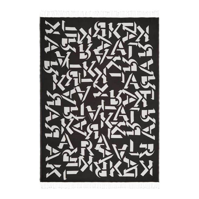 Karl Lagerfeld Alphabet Monochrome Throw 130 x 170cm