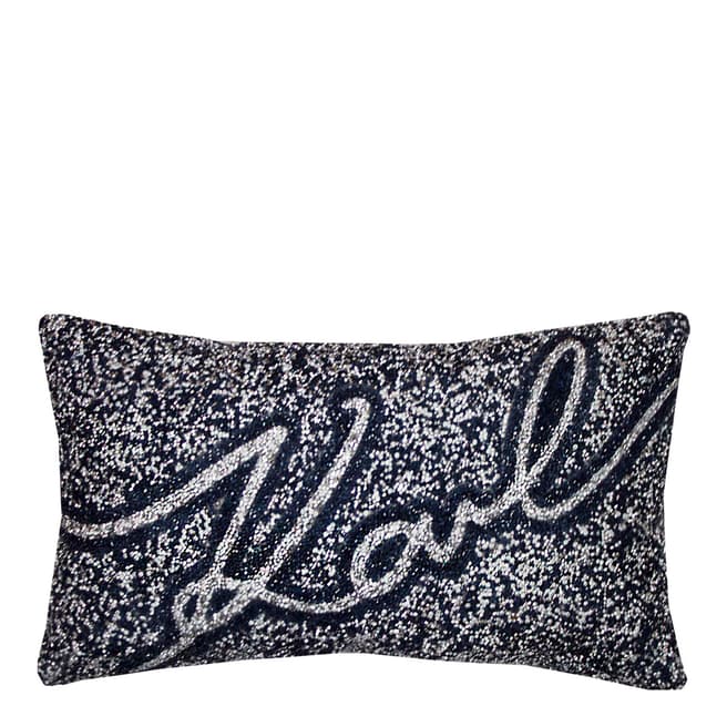 Karl Lagerfeld Petrol Signature Prefilled Cushion 20 x 34cm