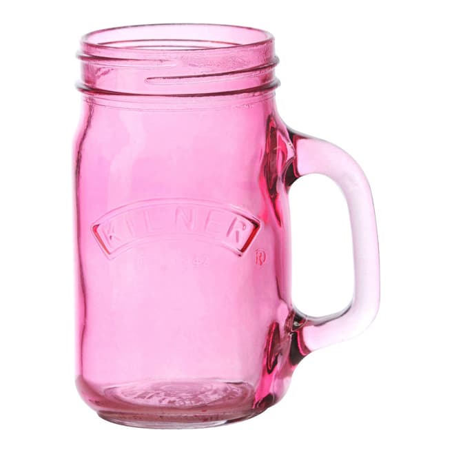 Kilner Pink Set of 12 Handled Jars, 0.4L