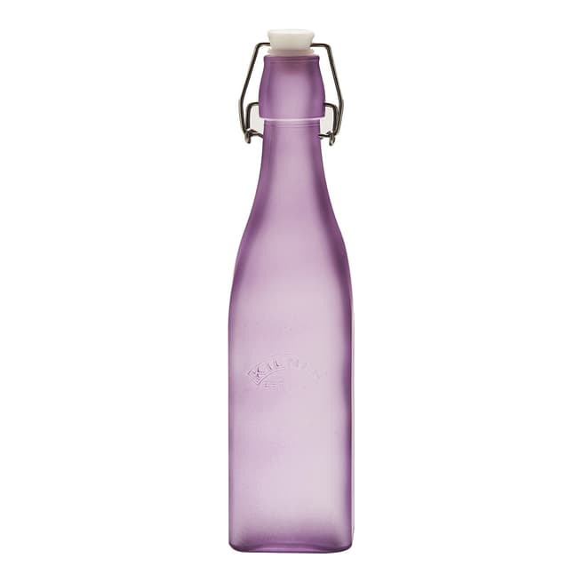 Kilner Set of 6 Purple Frosted Clip Top Bottles, 0.55L