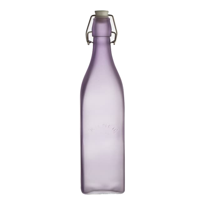 Kilner Purple Frosted Set of 6 Clip Top Bottles, 1L