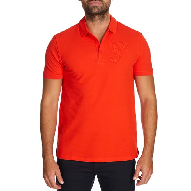 Versace Collection Red Piquest Cotton Polo Top