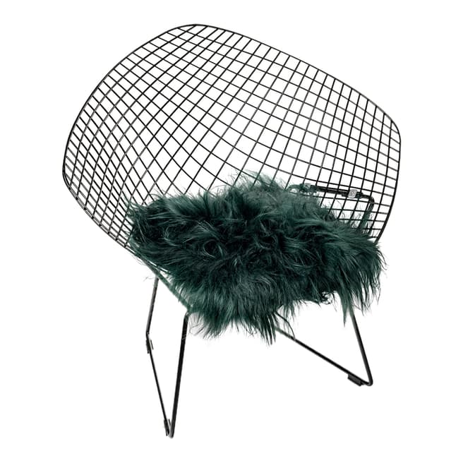 Arctic Fur Green Icelandic Sheepskin Chair Pad 37x37cm
