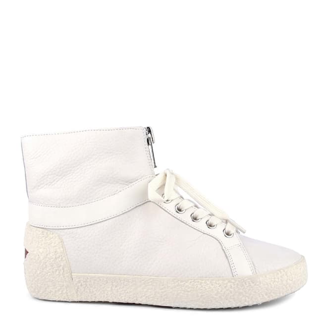 ASH Off White Leather Nomad Hi-Top Sneakers 