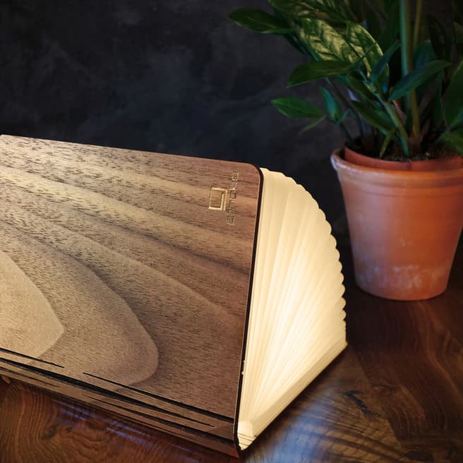 Gingko Natural Wood Smart Book Light, Large, Walnut