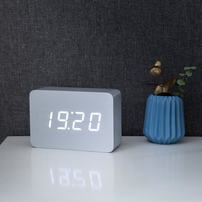 Gingko Aluminium Brick Click Clock with White LED