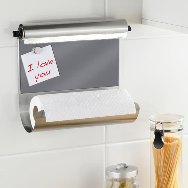 Wenko Grey Magnetic Kitchen Roll Holder with Foil Dispenser