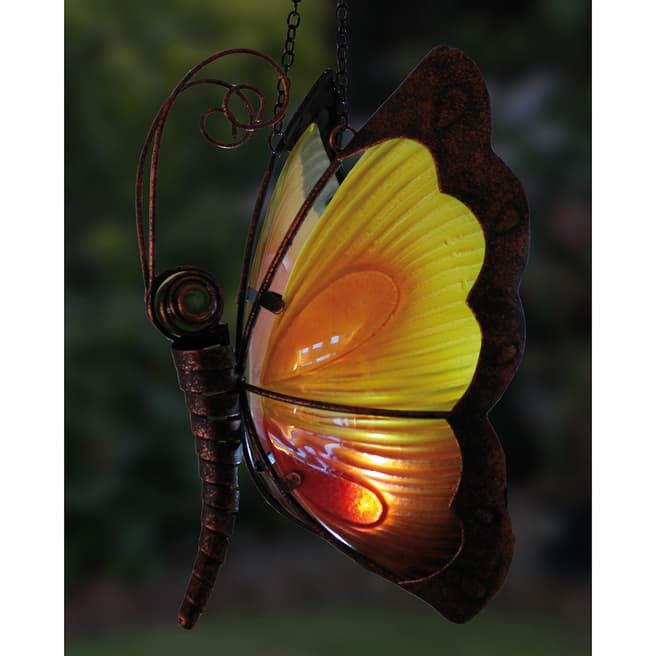 Creekwood Solar Orange/Yellow Butterfly Lantern