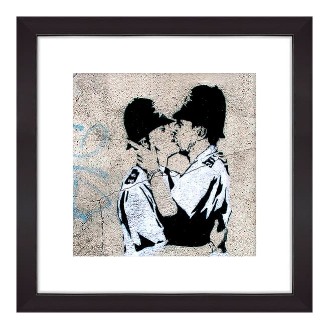 Banksy Kissing Policeman, 33x33cm