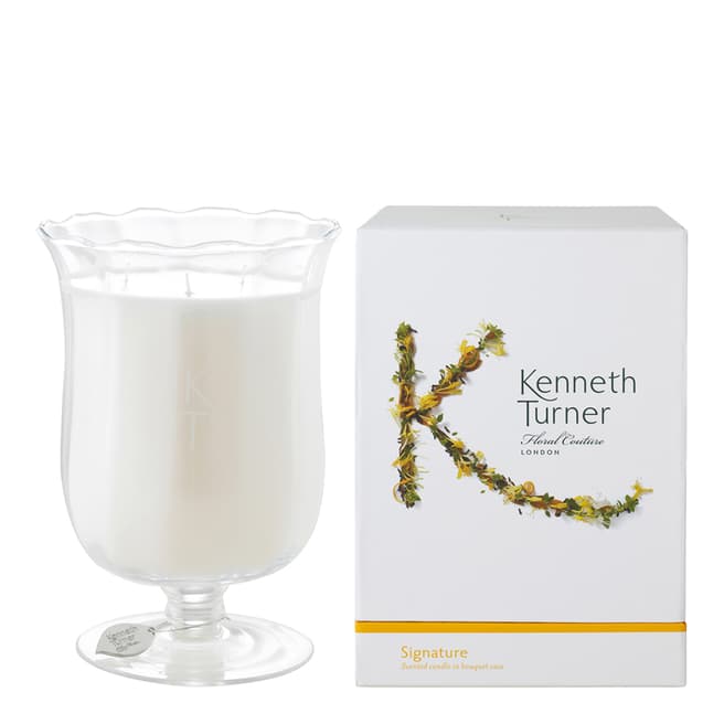 Kenneth Turner Signature Candle in Bouquet Vase, 1370g