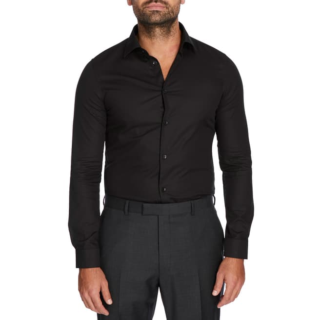 Versace Collection Black Cotton Dress Shirt