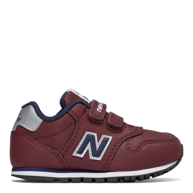 New Balance Kids Burgundy Q317 Material Up Velcro Trainers