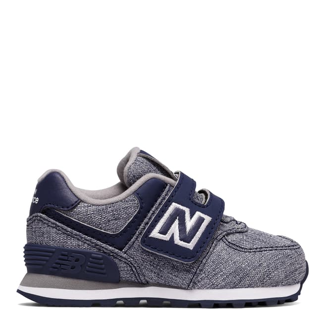 New Balance Kids Grey 574 Textile/Leather Trainers