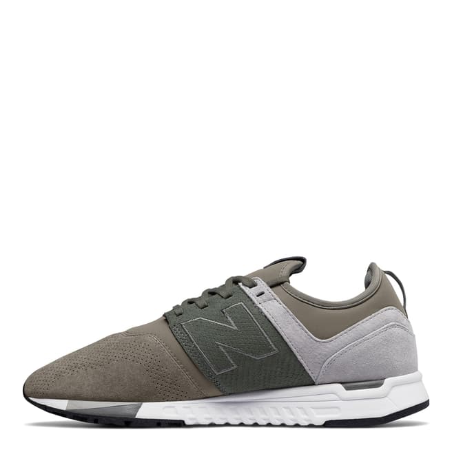 New Balance Men's Grey/Olive Suede 247 Trainers