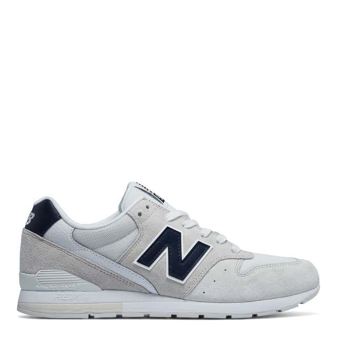New Balance Men's White/Navy Suede 966 Trainers