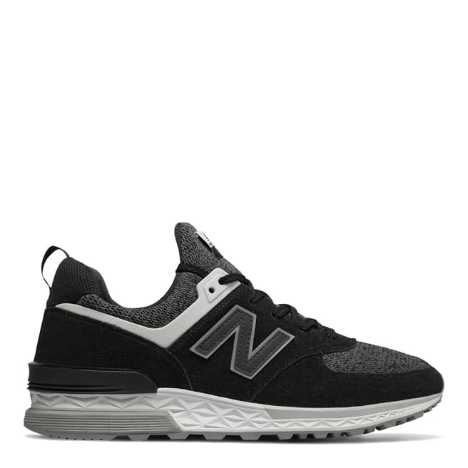 New Balance Mens Black/Grey Suede 574 Trainers