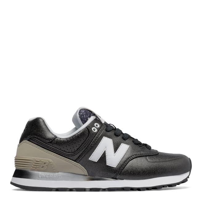 New Balance Womens Grey Leather 574 Trainer
