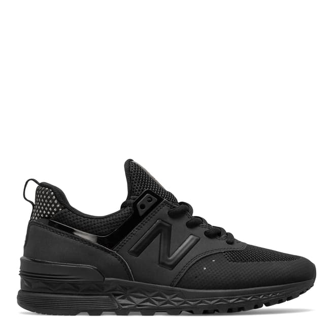New Balance Women's Black Leather 574 Trainers