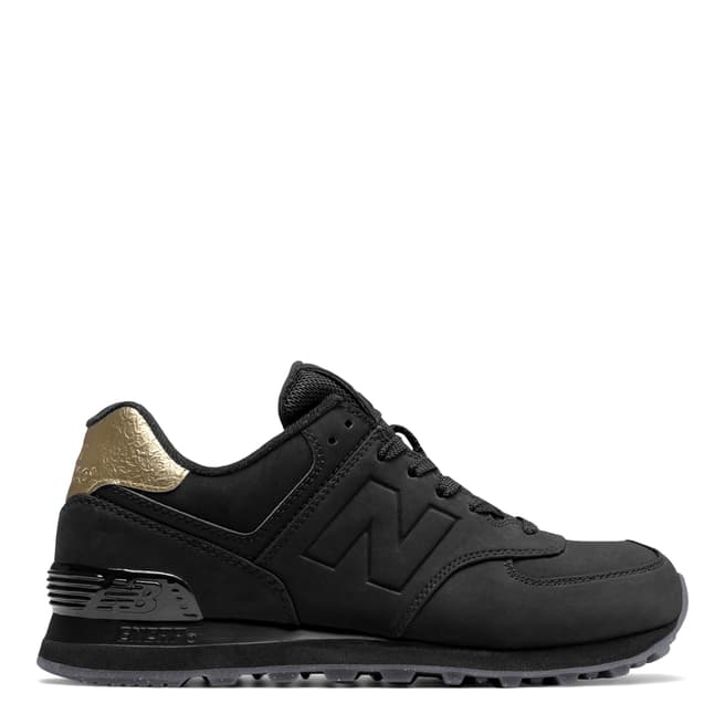 New Balance Women's Black Suede 574 Trainers