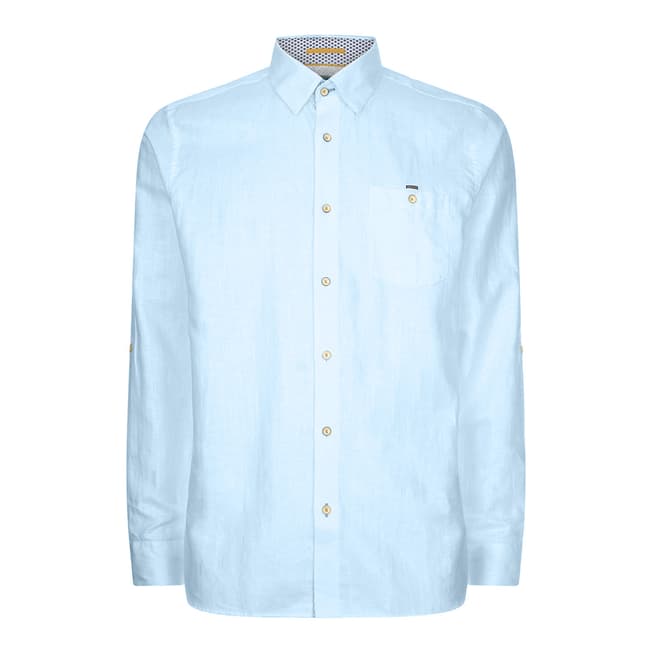 Ted Baker Bright Blue Laavato Linen Shirt