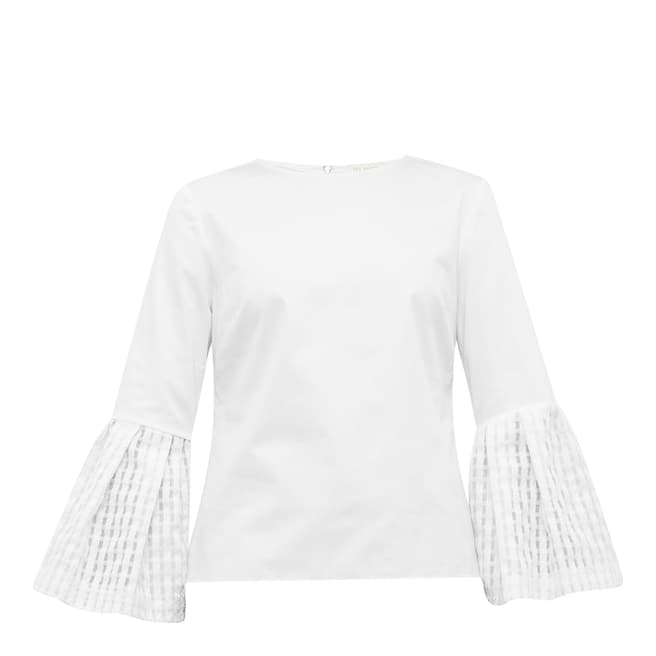 Ted Baker White Gailee Gingham Bell Top