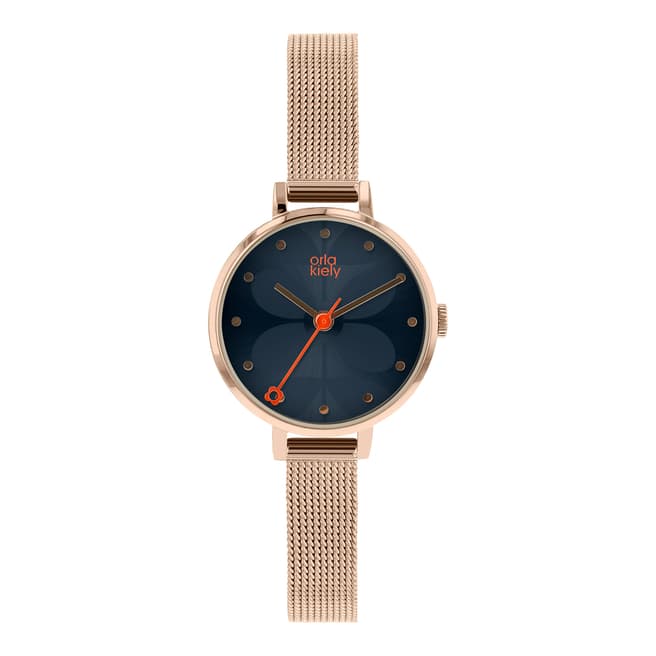Orla Kiely Blue/Rose Gold Quartz Watch