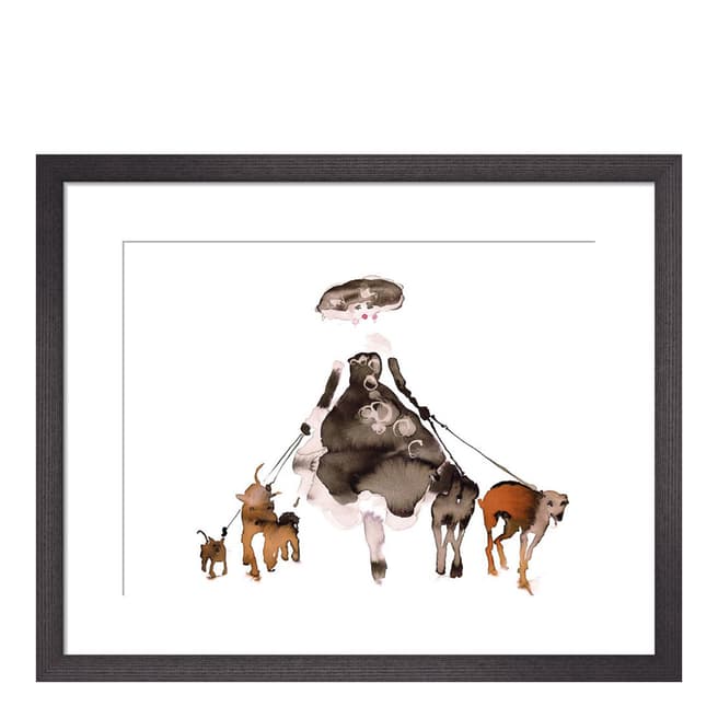 Paragon Prints What To Wear When Walking The Dogs 2 36x28cm Framed Print