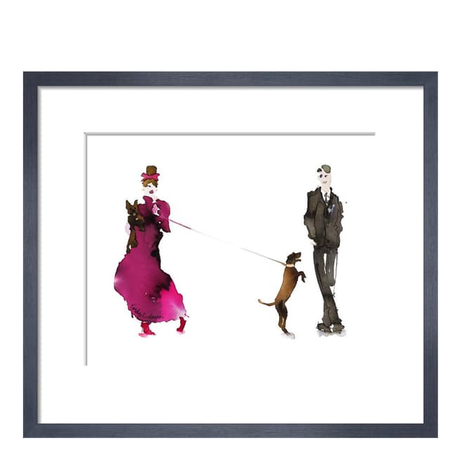 Paragon Prints Him & Her (Pink Dress & Bow) 36x28cm Framed Print