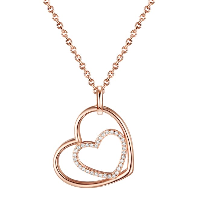 Carat 1934 Rose Gold/Silver Pendant Heart Necklace