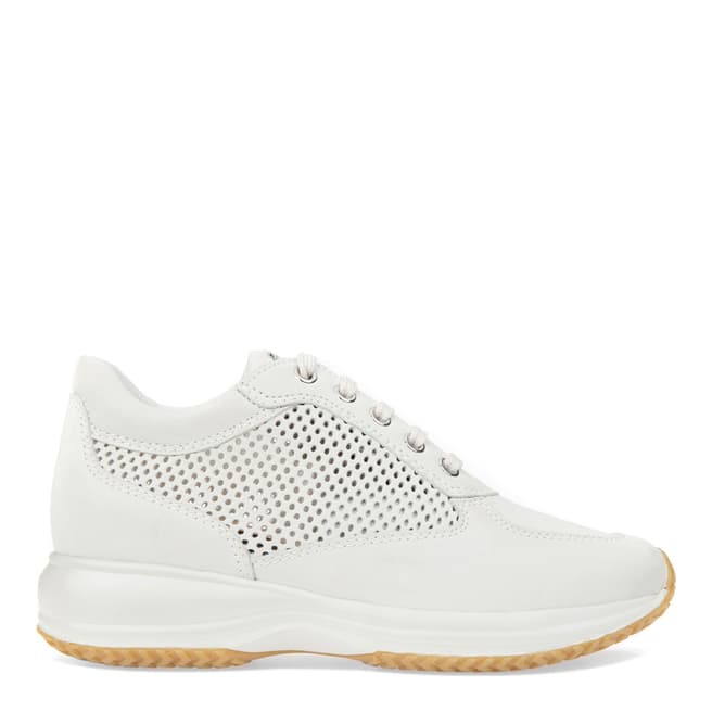 Geox Women's Off White Leather Chunky Trainers