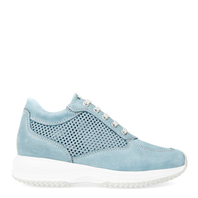 Geox Women's Blue Leather Chunky Trainers