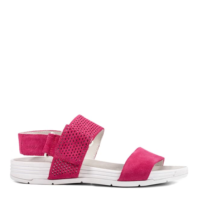 Geox Women's Pink Suede Perforated Sandals