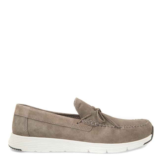 Geox Men's Taupe Suede Bow Moccasins
